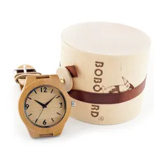BOBO BIRD Mens Womens Bamboo Picket Quartz Watch Japanese 2035 Motion Watch with Real Leather-based Band as Valentine’s Day Reward