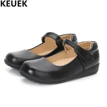 Новая весенне-осенняя черная детская кожаная женская обувь на плоской подошве детская обувь для малышей Студенческая обувь Детские Лоферы 04
