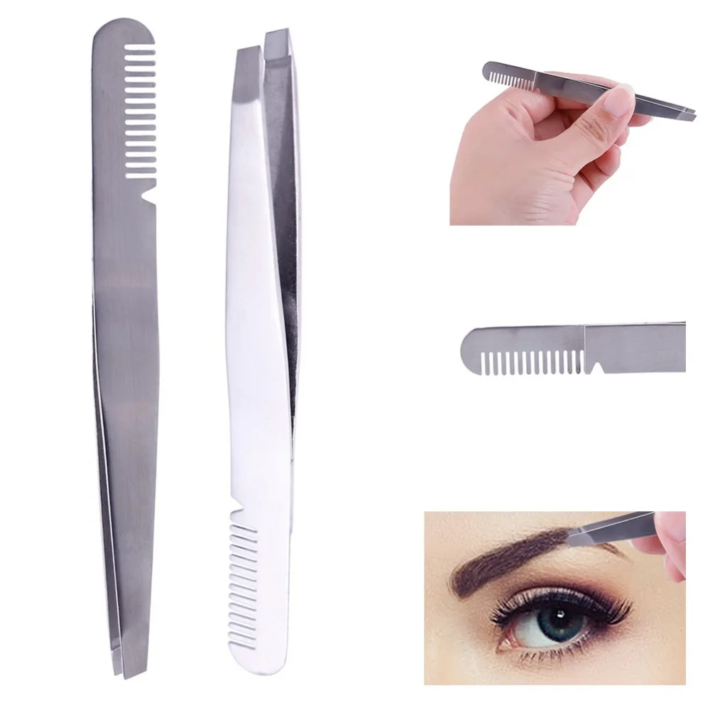Buy 1PC Practical Silver Stainless Steel Eyebrow