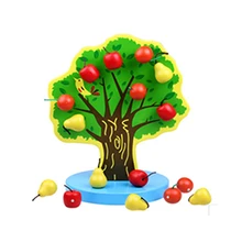 Montessori Kids Educational Toys Fun Wooden toy Magnetic fruit Early Learning Teaching Aid Baby Toy Gift wooden baby puzzle toy magnetic fruit tree