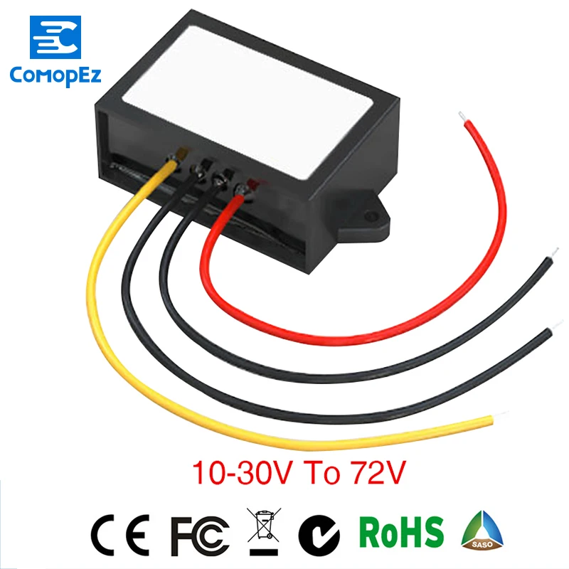

Power Supply Converter DC/DC Step-up12V/24V to 72V 1.5A Waterproof Control Car Module Inverter Size 58*40*22mm