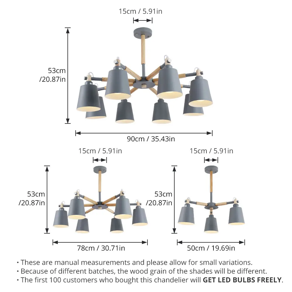 Светодиодный подвесные светильники творческая личность современный простой кулон 3/6/8 головок потолочные деревянные светильники в скандинавском стиле для гостиной Ночное освещение E27