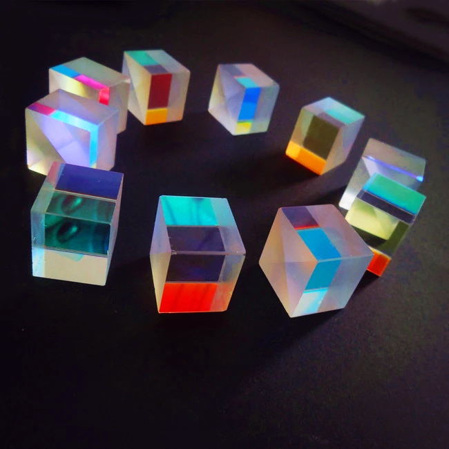 10 PCS Defective Cross Dichroic X-Cube Prism Optical Glass Square Prism RGB Combiner Splitter Party Home Decoration
