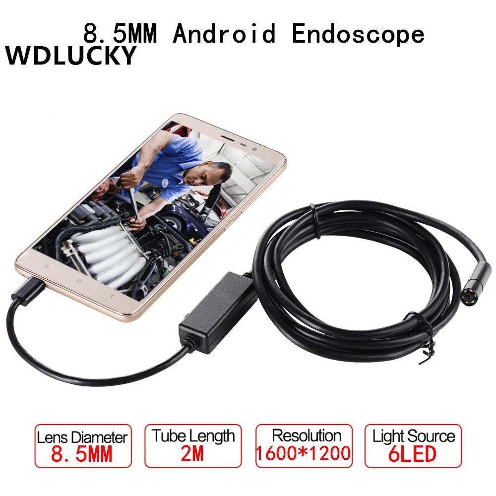 bilder für WDLUCKY USB Endoskop Android 2MP Mobile 8,5 MM Objektiv 2 Mt Snake Kamera Wasserdichte Inspektion Endoskop für Laptop Endoskop bilder für WDLUCKY USB Endoskop Android 2MP Mobile 8,5 MM Objektiv 2 Mt Snake Kamera Wasserdichte Inspektion Endoskop für Laptop Endoskop