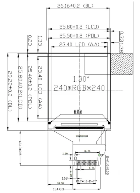 ips 1,3 дюйма 3,3 В 12PIN SPI HD полноцветный TFT дисплей экран ST7789 диск IC 240*240