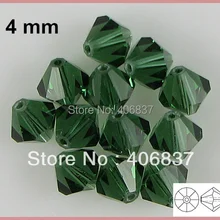 720 шт./лот, китайский Топ качество 4 мм темно-зеленые кристалльные Bicone beads