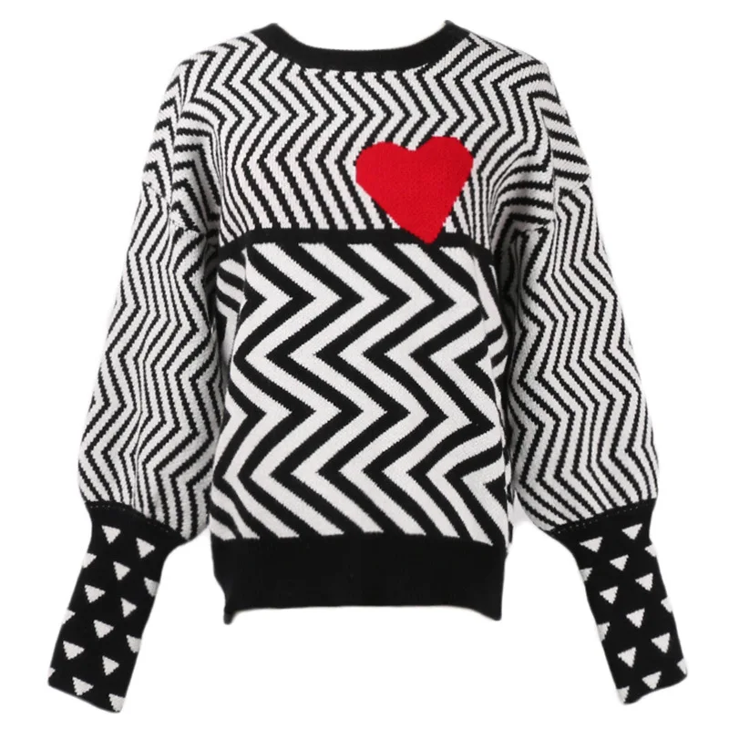 

PEILING DRAGON Good quality chic Women sweater love Long sleeved sweater w0123