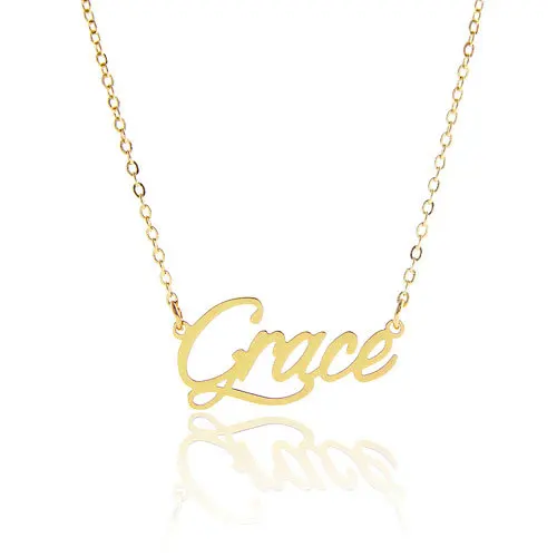 Personalized Name Necklace Women Letters " Grace " Carrie Statement