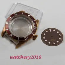 41 мм сапфировое стекло светящаяся Дата окна часы дело циферблат fit 8205 8215 821A 2836 MIYOTA 82 движение