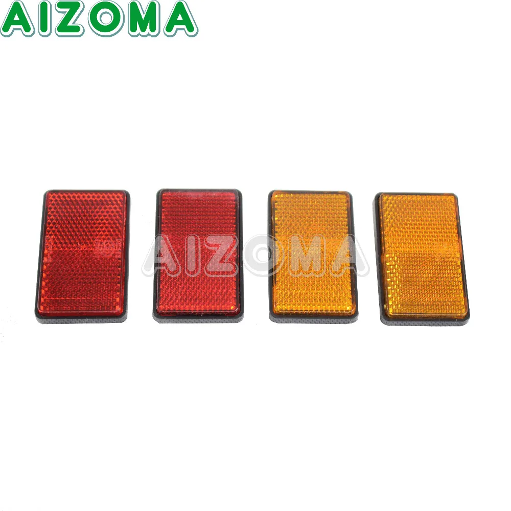 

Motorcycle Adhesive Rectangle Plastic 64.5*39mm Reflector 1Pair Universal For ATV Bikes Dirt Bikes Side Rear Front Red Yellow