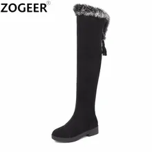 Фирменный дизайн; теплые зимние сапоги; популярные зимние женские сапоги; коллекция года; сезон осень; женская замшевая модная обувь на низком каблуке; женские сапоги до колена