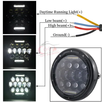 

Universal 7.5''Round LED Motorcycle Headlight Black For Harley Sportster 1200 XL1200L Custom XL1200C 883 XL883 883L XL883R 48
