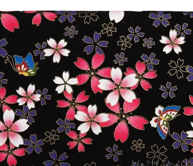 Бронзированный хлопок Японский ветер ретро напечатанный DIY ткань позолоченная ткань тканевый принт квалифицированный для Подушка для сумки и ткани 50*150 см - Цвет: Синий