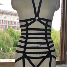 Новое превосходство нательные пояса модные сексуальные геометрические черные bady клетка металлическое кольцо для леди