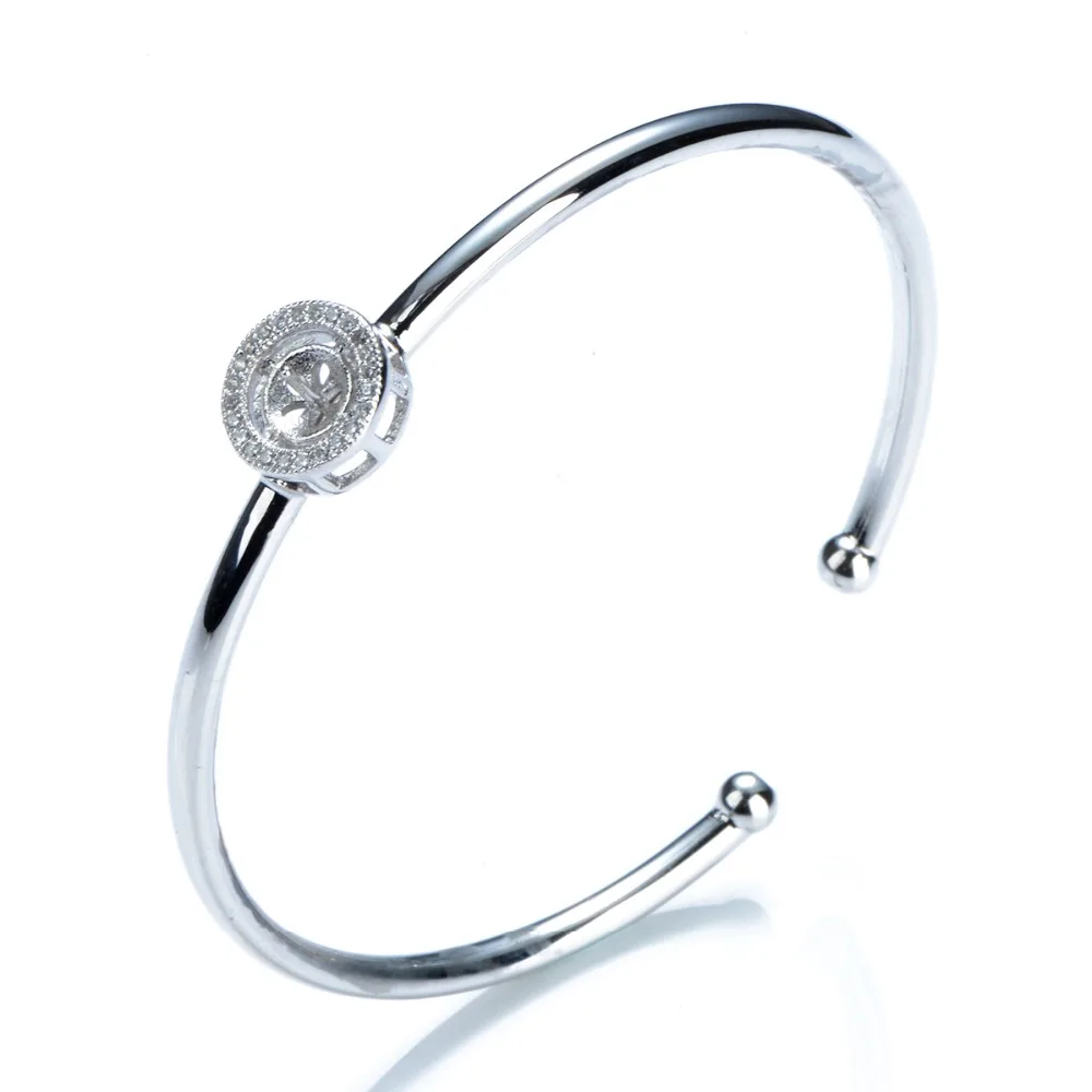 9BM04 Topearl DIY Jewelry Findings 3pcs/LOT 925 Sterling Silver Paved