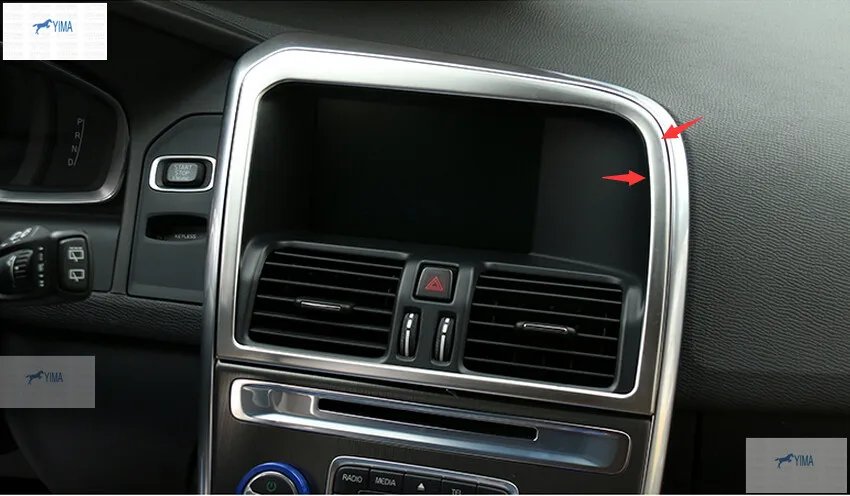 

Interior For Volvo XC60 2014 2015 2016 Stainless Steel Navigation Control Panel Decorative Frame Cover Trim