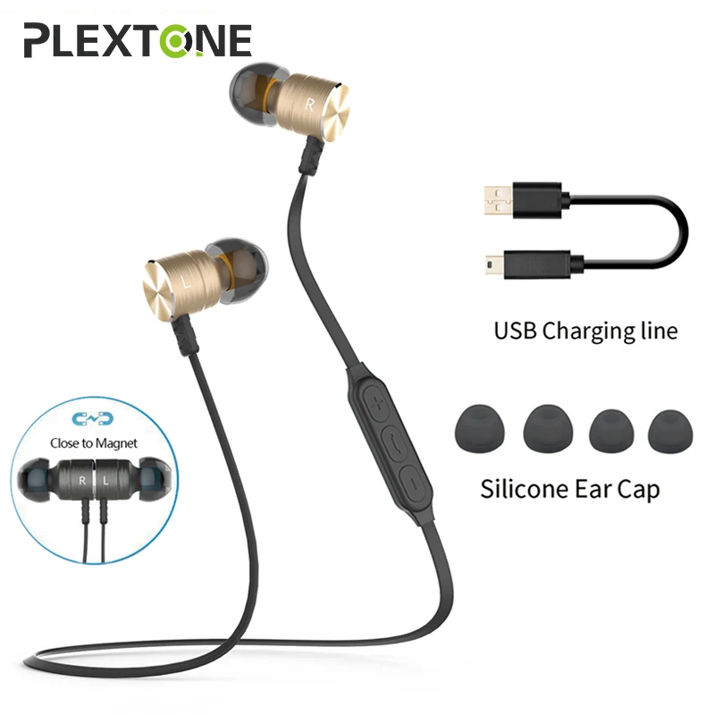 Earphones Bluetooth Earphone Wireless Headset With Microphone Portable Metal Magnetic For Sport | Электроника