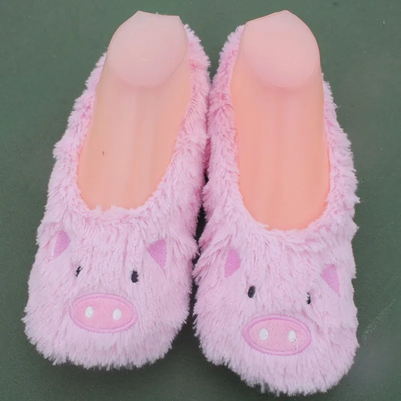 Suihyung/Новинка года; зимняя женская меховая обувь; Плюшевые тапочки; милая розовая свинка; домашние тапочки; женские нескользящие домашние тапочки