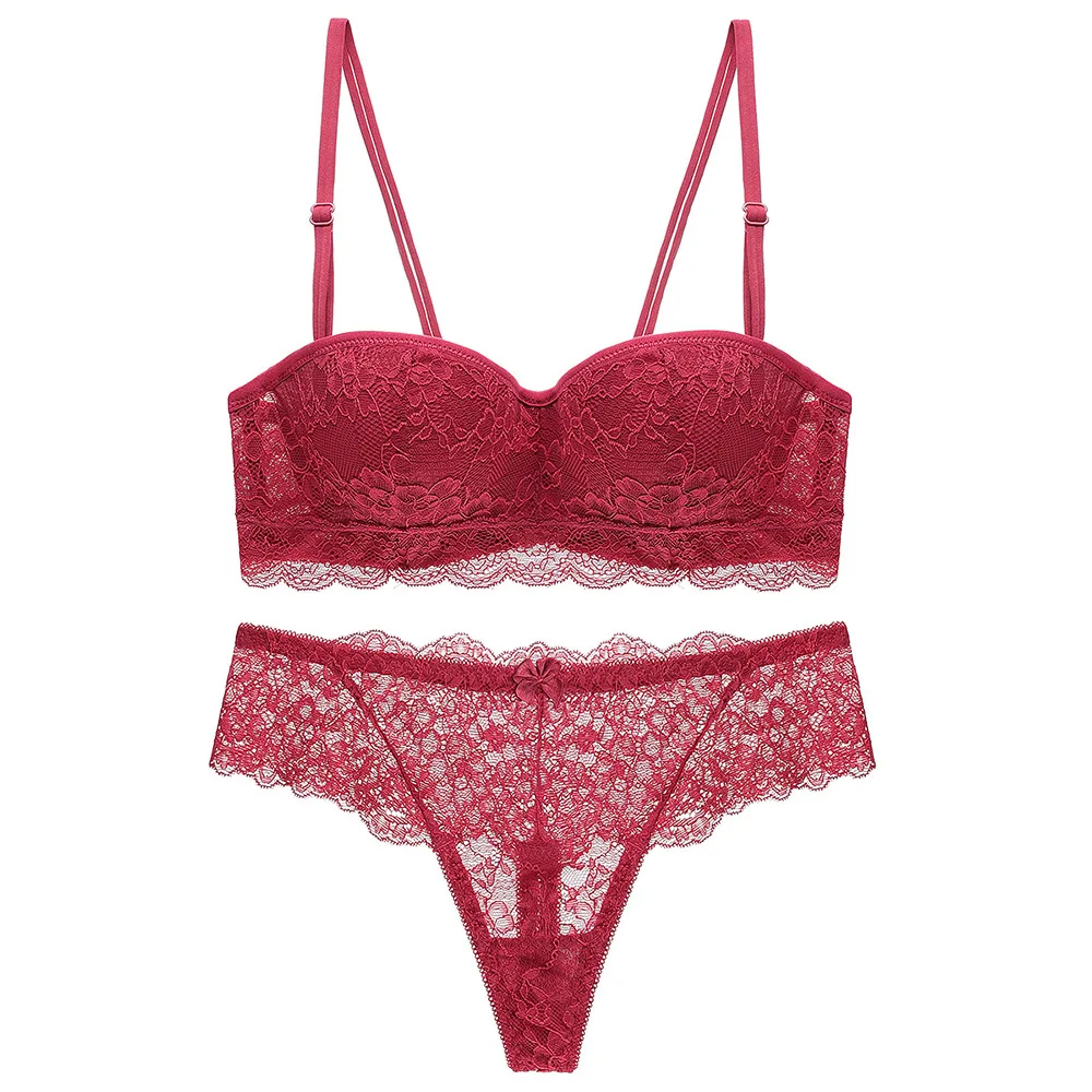 Комплект нижнего белья bralette комплект черного цвета из 2 предметов: кружевной топ