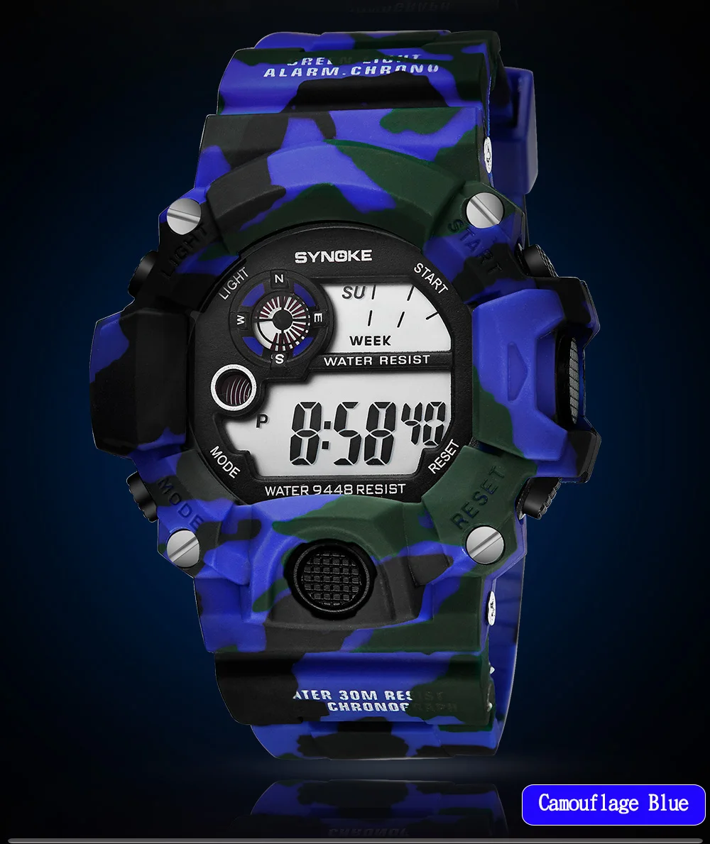 PANARS новые модные мужские электронные персональные камуфляжные спортивные многофункциональные водонепроницаемые студенческие электронные мужские часы