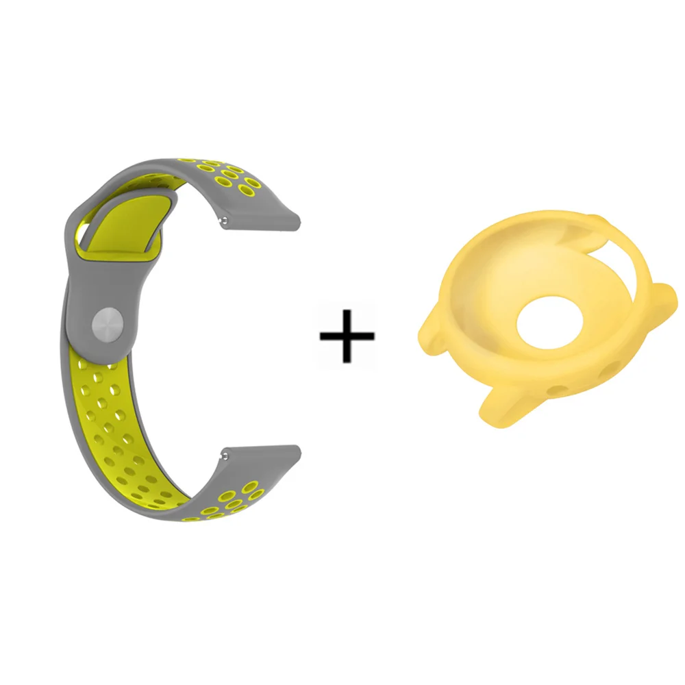 FIFATA 22 мм браслет для умных часов для Xiaomi Huami Amazfit Stratos 2 умный силиконовый ремешок часов браслет+ чехол защитный чехол - Цвет: 10