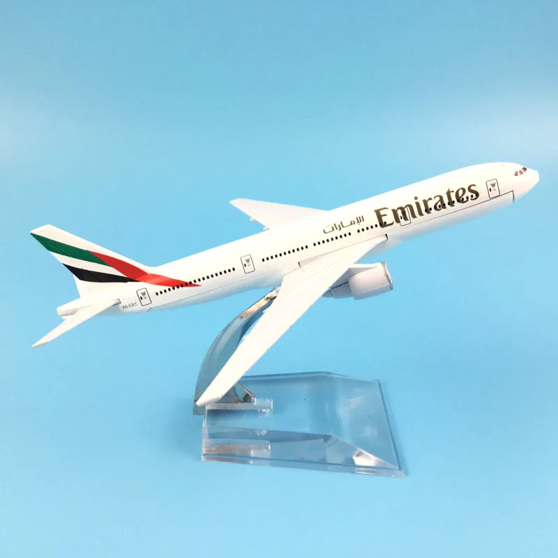 Модель самолета из металлического сплава 16 см авиакомпании Emirates модель Боинг 777