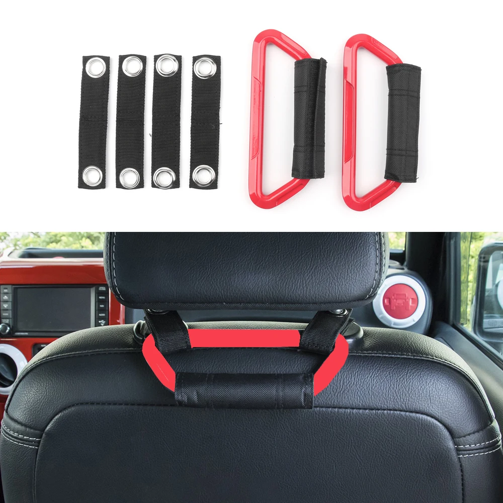Chuang Qian 2Pcs Red Universal Headrest Grab Handles Back Grip for off