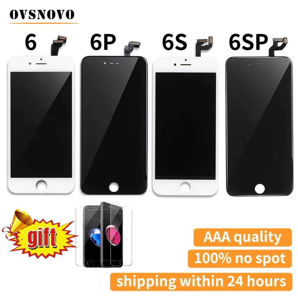 5 шт. ЖК дисплей ecran для iPhone 6 сменный экран 6s дигитайзер сборка + закаленное стекло