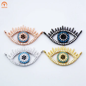 

ASA&TESS New Fashion micro pave CZ eye shape fashion pendant European Style Women Jewelry charm cubic zirconia connector