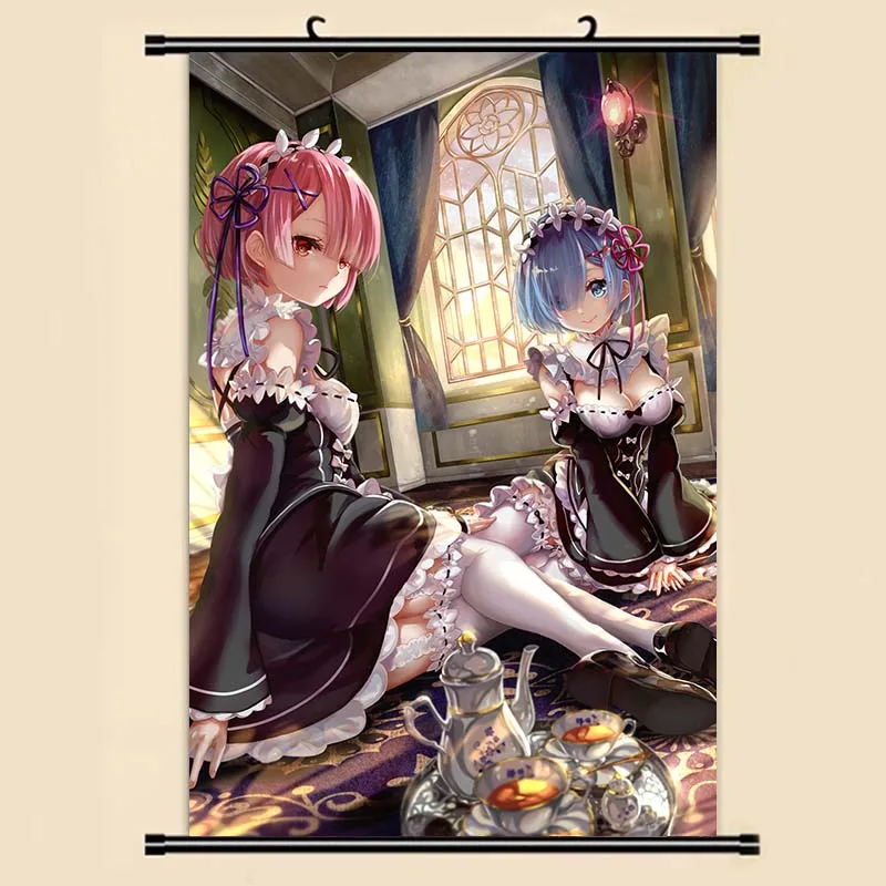 Аниме Манга Re Zero Kara Hajimeru Isekai Seikatsu Настенная картина прокрутка 40x60 обои наклейки