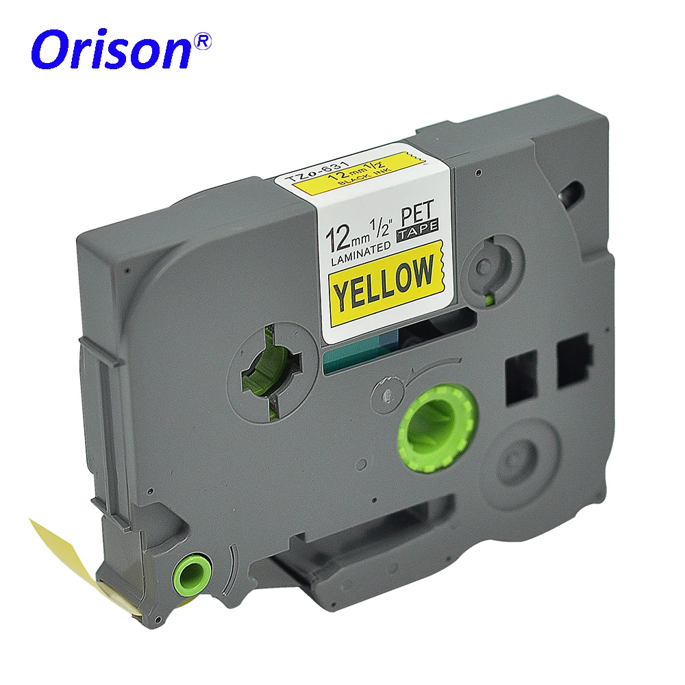 

Orison 12mm Yellow TZE631 TZ631 For Brother P-Touch Printer Label Tape TZE-631 TZ-631 TZ TZe 631 Laminated Printer Ribbons