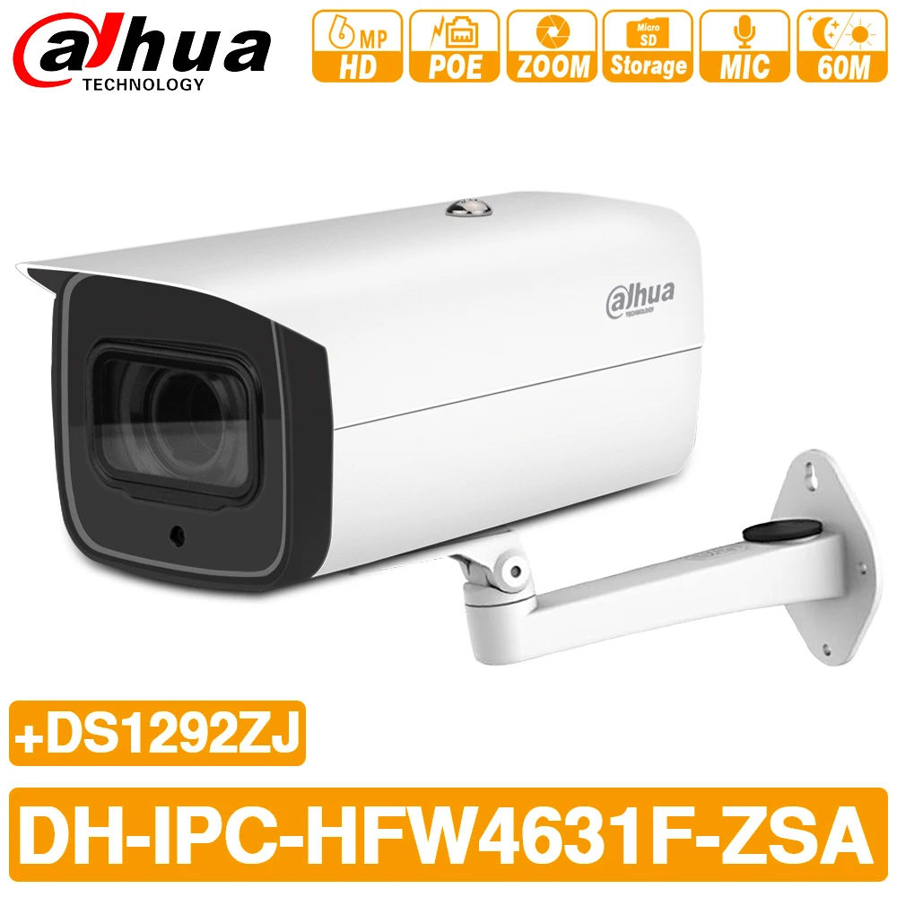 

DH IPC-HFW4631F-ZSA 6MP IP Camera 5X Zoom Bullet 60M IR Micro SD Card Slot Audio IP67 IK10