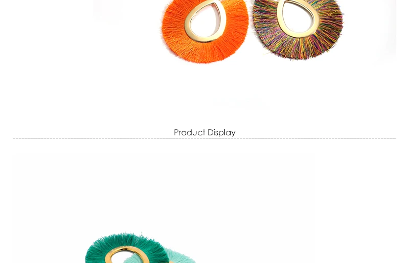 AYAYOO Big Fringed Tassel Earrings For Women Ethnic Circle Drop Earring Hanging Party Summer Holiday Earings Fashion Jewelry (3)