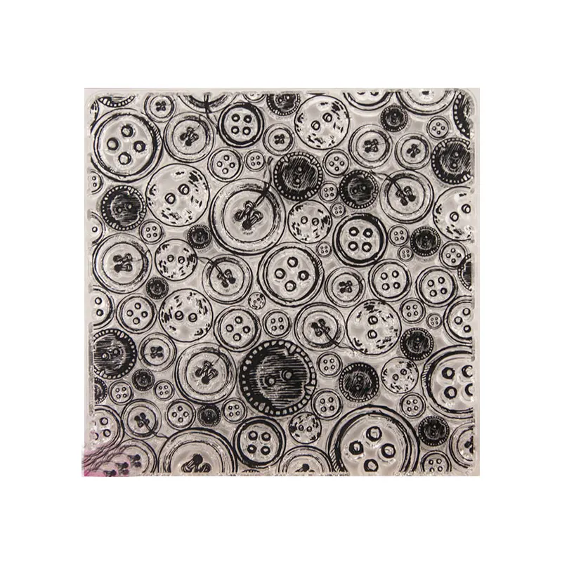 

Button DIY Silicone Clear Stamp Cling Seal Scrapbook Embossing Album Decor Craft