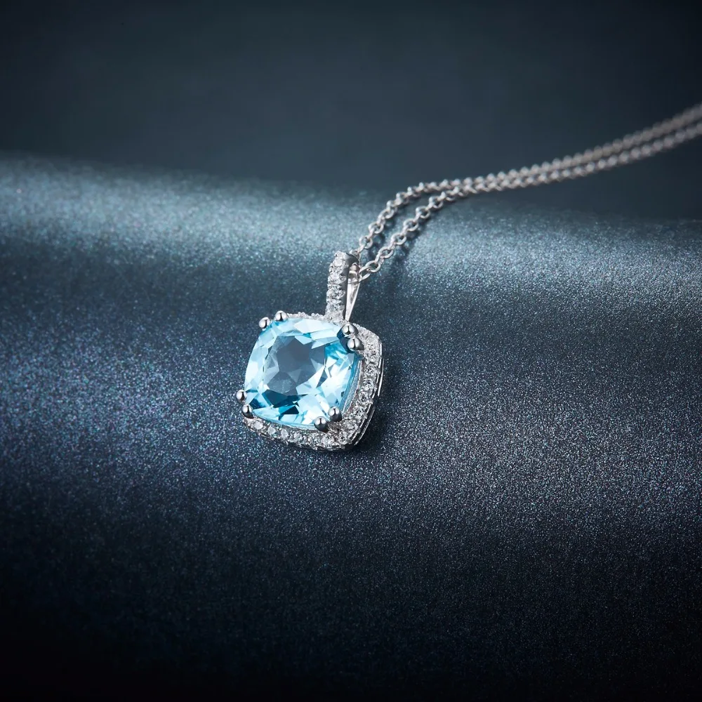 Серьги гвоздики из серебра 925 пробы с натуральным голубым топазом|jewelry sets|set for