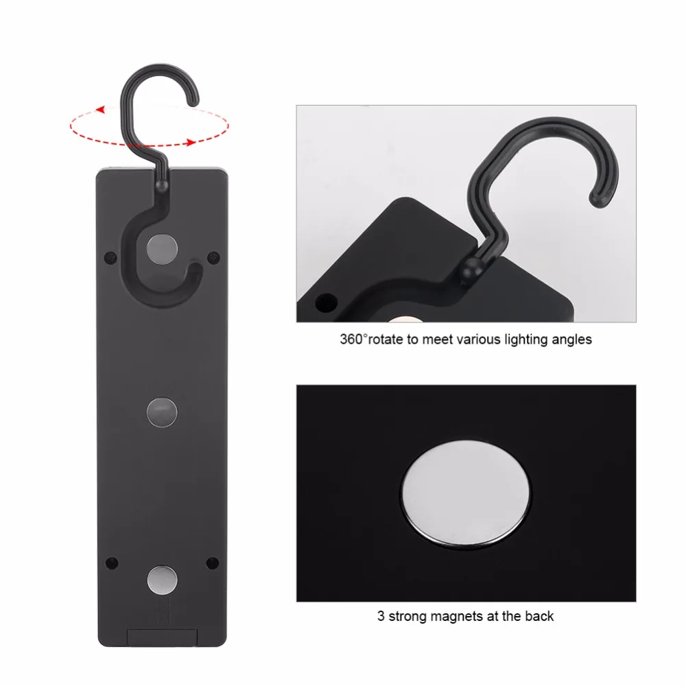 Strong Magnetic LED Work Inspection Light Camping Lamp with Hanging Hook 
