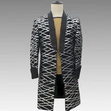 Популярный Европейский и американский стиль бар ночной клуб панк певец DJ Fangge длинный костюм, расшитый пайетками костюм