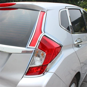 

WELKINRY car auto cover styling For Honda Fit Jazz 2014 2015 2016 2017 2018 ABS chrome rear tail lamp light taillamp trim