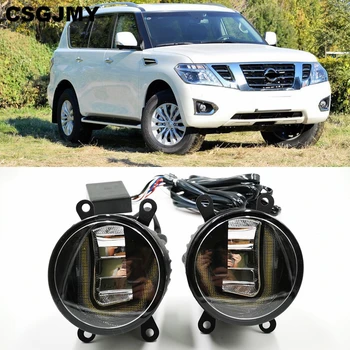 

3-IN-1 Functions Auto LED For Nissan Patrol 2005 - 2017 2018 DRL Daytime Running Light Car Projector Fog Lamp with yellow signal