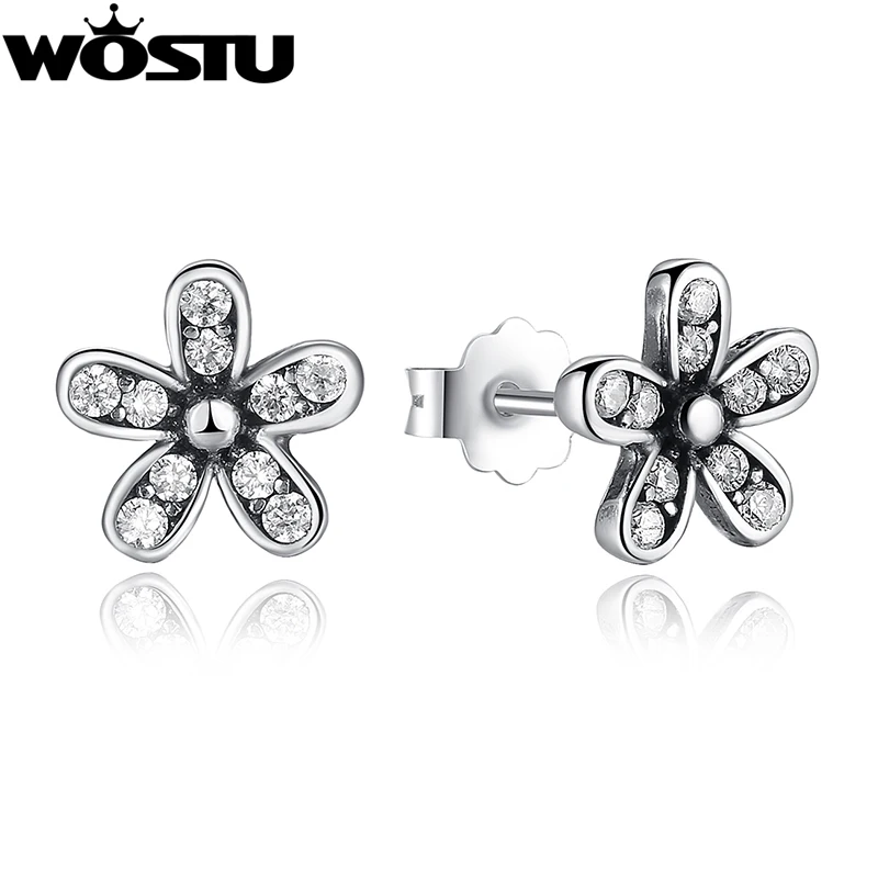 Горячая Распродажа, настоящее 925 пробы, серебряные ослепительные серьги-гвоздики с ромашками, с фианитами для женщин, Стерлинговое Серебро-ювелирные изделия, подлинный подарок XCHS403