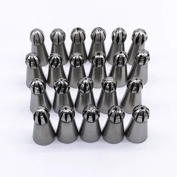

Free shipping 22 Pcs/set Stainless Steel Ball Tips Russian Icing Piping Nozzles Tips Pastry Cupcake Decorating Tools