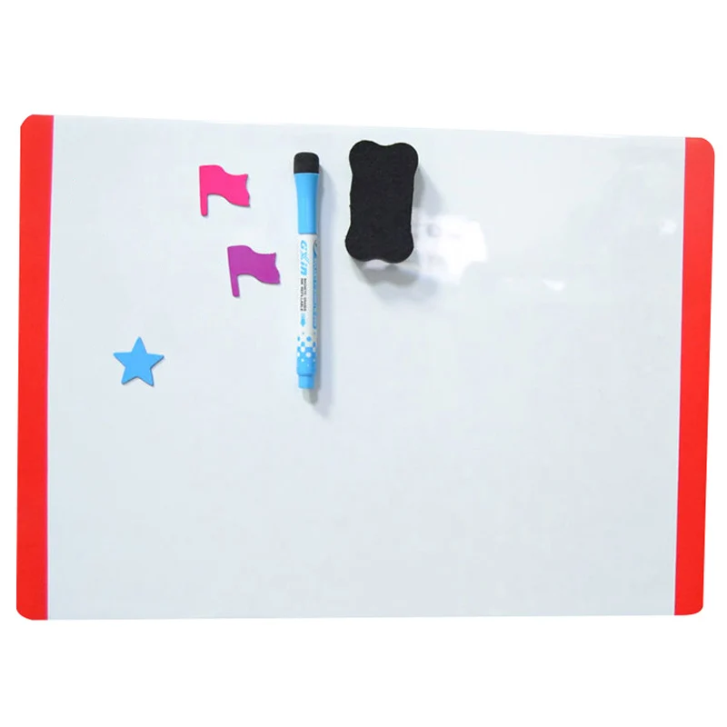 High Magnetic Board Whiteboard A4 21x30cm PVC Gift For Drawing Message Fridge Refrigerator UEJ - Цвет: Wide edge