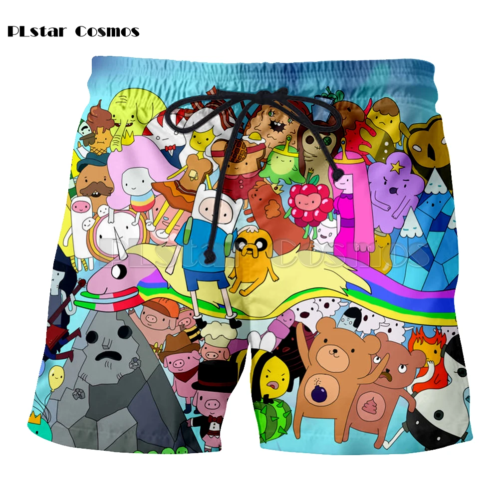 PLstar Космос Мультфильм Стиль время приключений 3D цветной принт 3D принт мультфильм мужские шорты печать 3d Прямая