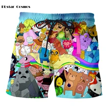PLstar Космос Мультфильм Стиль время приключений 3D цветной принт 3D принт мультфильм мужские шорты печать 3d Прямая