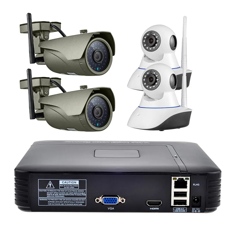 4CH Wireless NVR Kit 1080P HD font b Outdoor b font IP Video Security Camera System