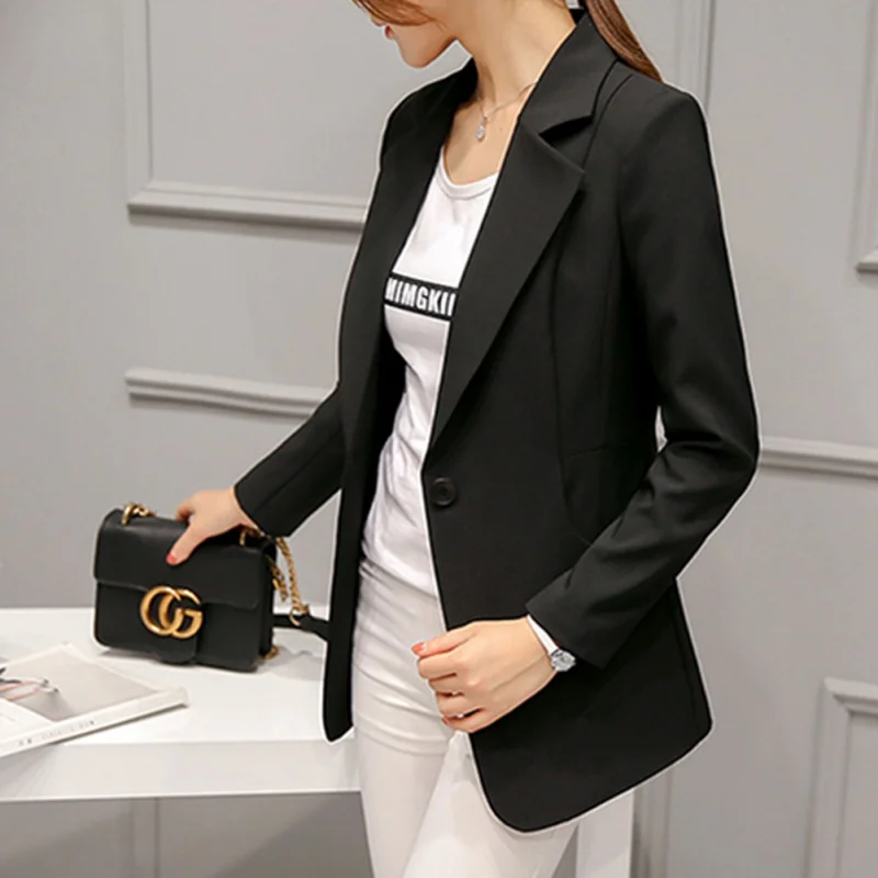 Women Suit Jackets Work Office Outwear Top Blazer Summer Short Design Long Sleeve Blazer Feminino Wine Red Navy blue Gray