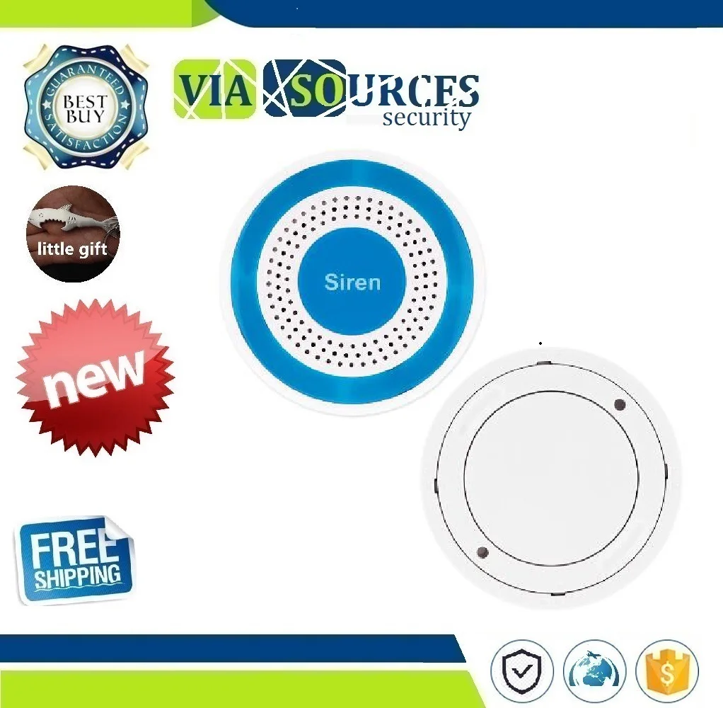 

Wireless Strobe Siren Alarm For Home Alarm 110dB 433MHZ As a standalone host or wireless siren,Control by Remote Controller