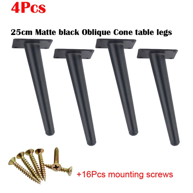4pcs Black Furniture Table Legs Stainless Tv Cabinet Foot Sofa Leg 4pcs Black Furniture Table Legs Stainless Tv Cabinet Foot Sofa Leg Hardware Feet 250mm Cone With Mounting S