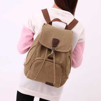 

50pcs/lot New Fashion Vintage Travel Bookbag Rucksack Satchel Fashion Women Girl School Bag Canvas Backpack