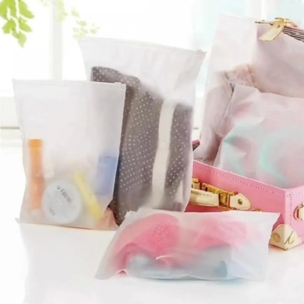 5Pcs Matte Frosted Travel Pouch Storage Waterproof Transparent Ziplock